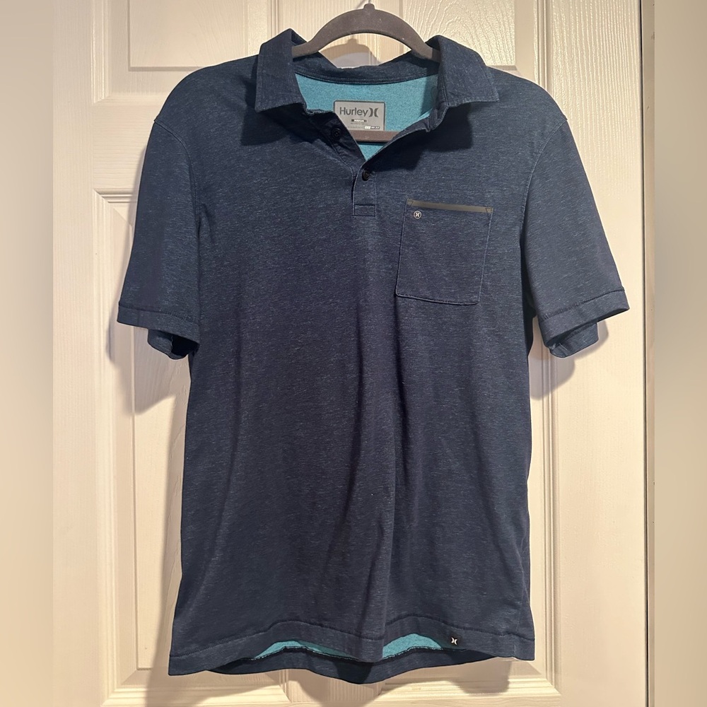 Hurley / Nike dri fit blue polo shirt - men’s medium